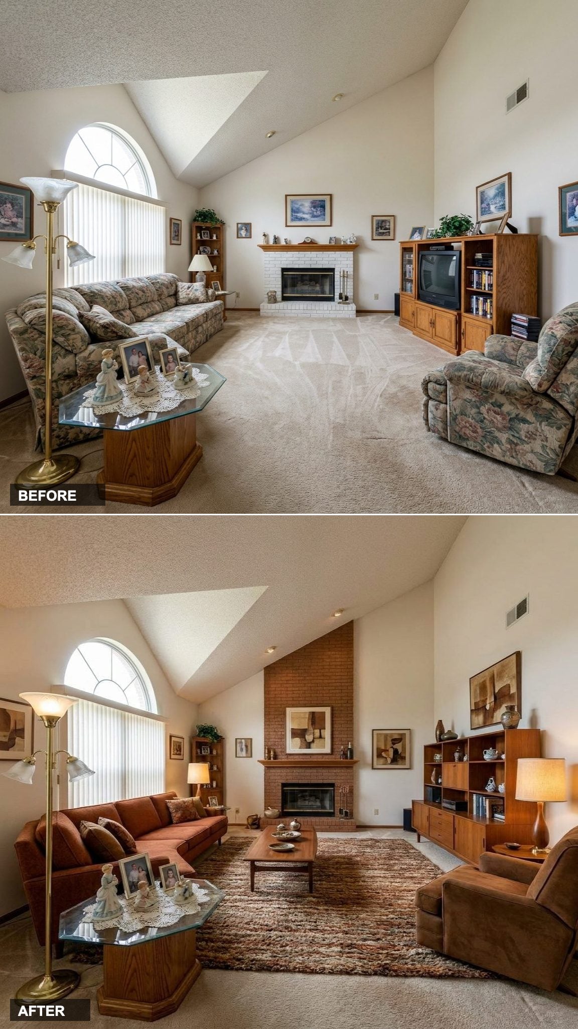 Connecticut Estate Library with Navy Grasscloth, Brass Sconces, and Ticking Stripe