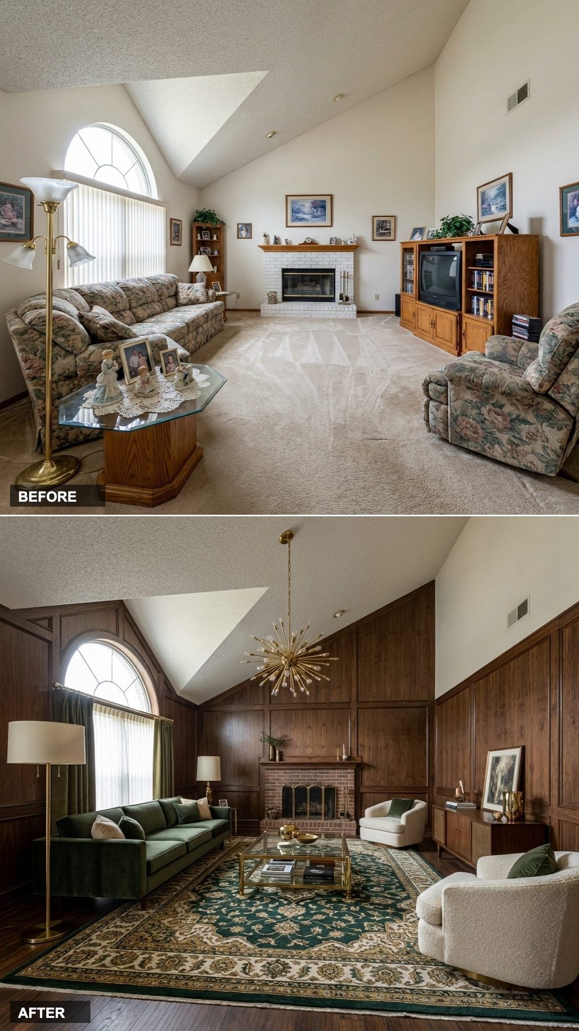 Scandinavian Retro Den in Mustard Yellow and Teak