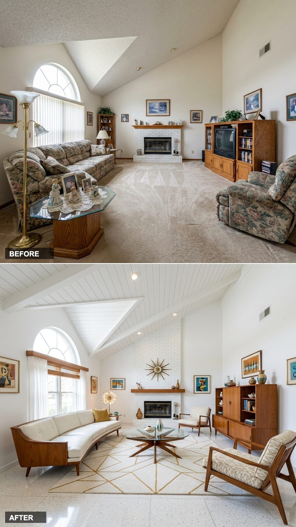 New England Prep with Navy Grasscloth and Brass Ship Lanterns