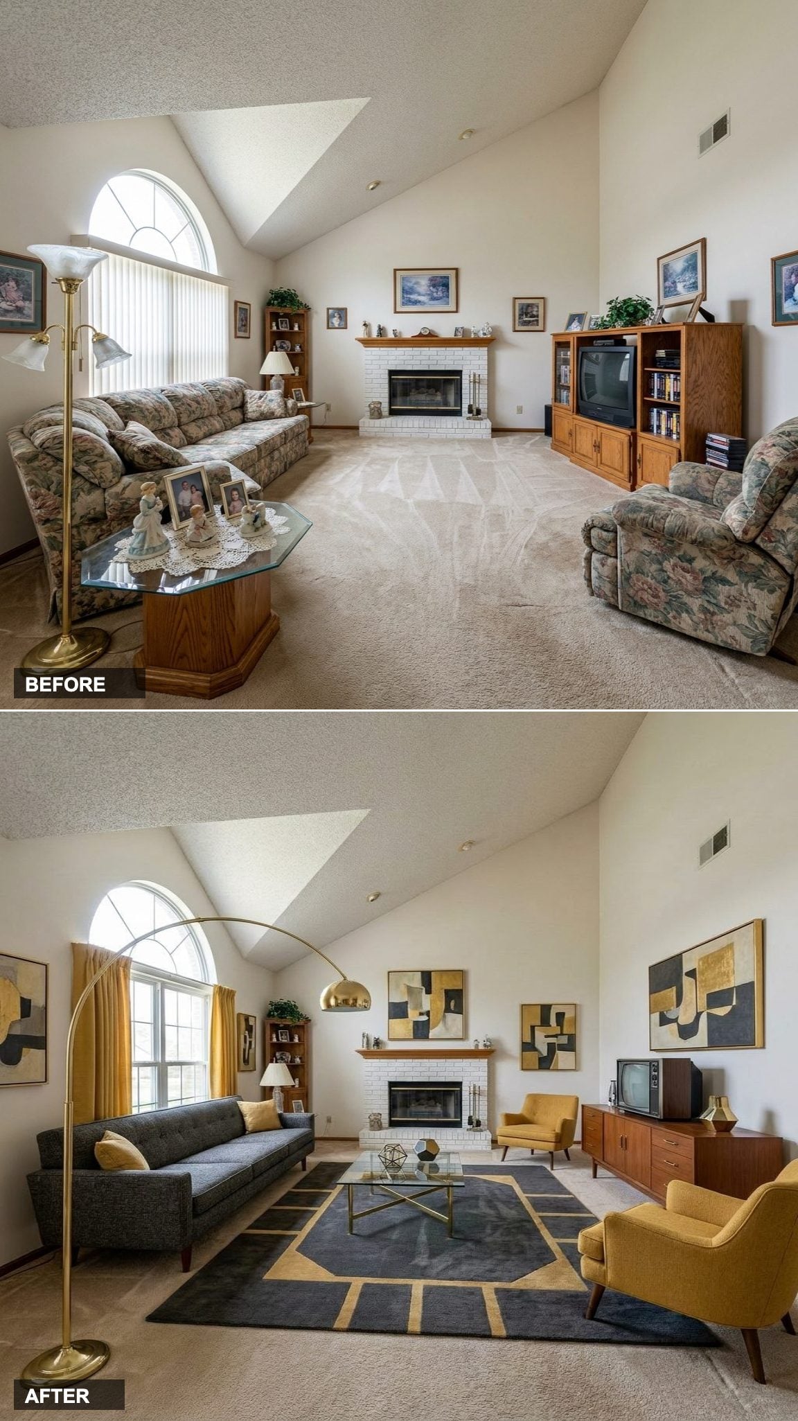 Midcentury Formal in Charcoal Flannel and Polished Rosewood