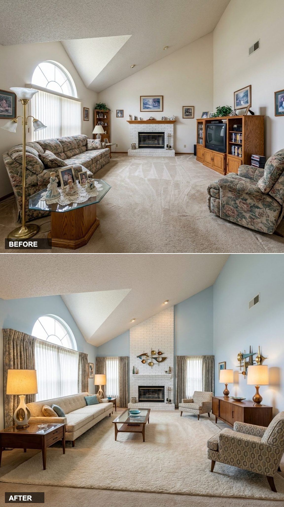 Atomic Ranch Revival in Burnt Orange, Walnut, and Stacked Stone