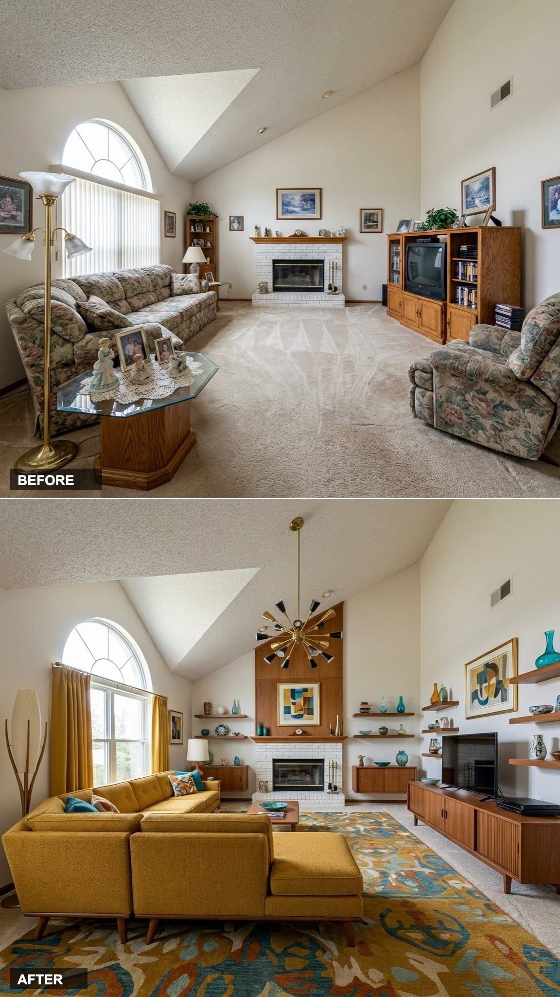 French Riviera Chic with Powder Blue Silk and Gilded Cane Furniture