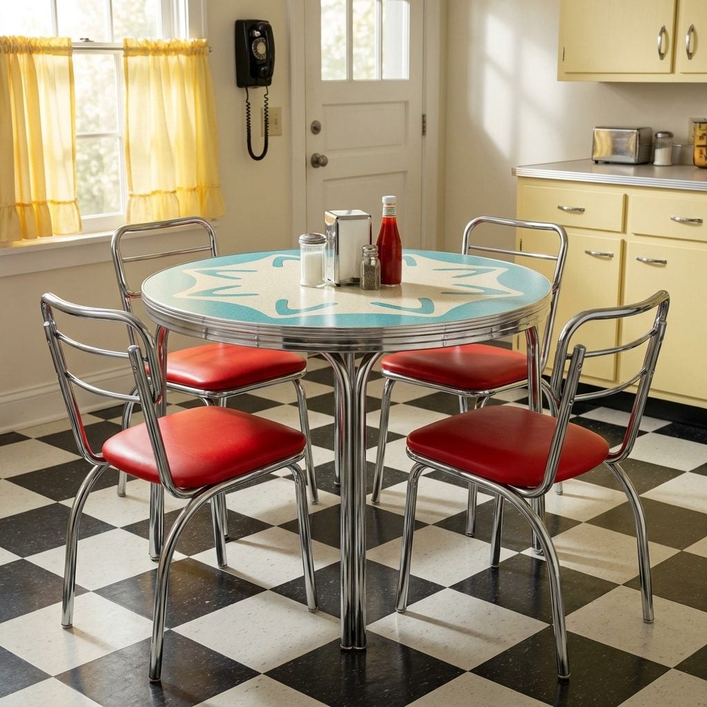 Chrome-Legged Formica Dinette Sets With Vinyl Chairs That Stuck to Your Legs in Summer