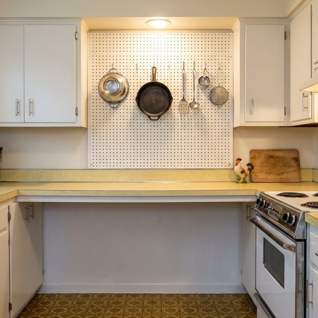 The Pegboard Wall That Turned Every Kitchen Into a Hardware Store