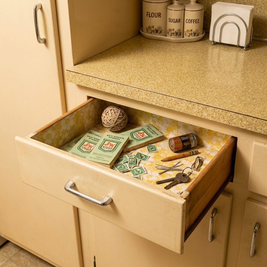 S&H Green Stamp Books Stuffed Into the Junk Drawer Like Currency