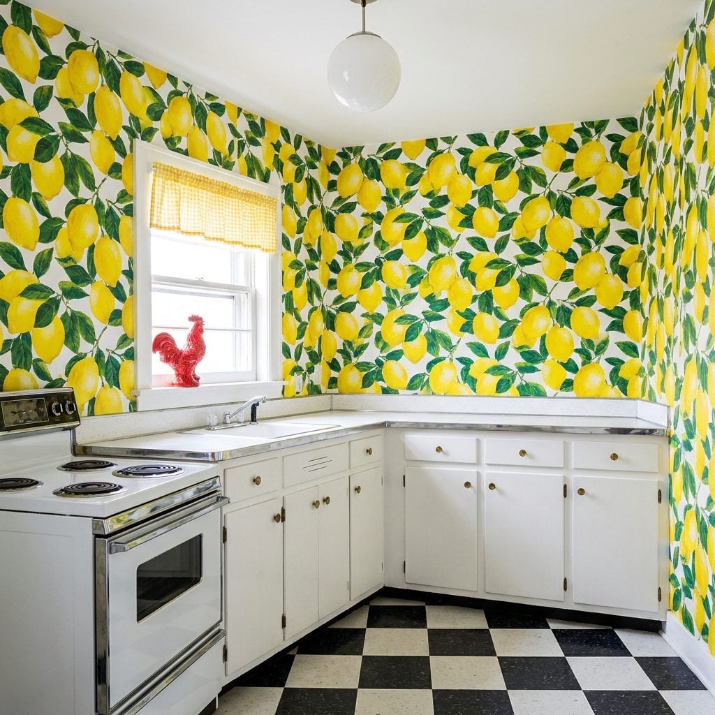Wallpaper With Lemons, Roosters, or Geometric Shapes That Absolutely Covered Every Inch