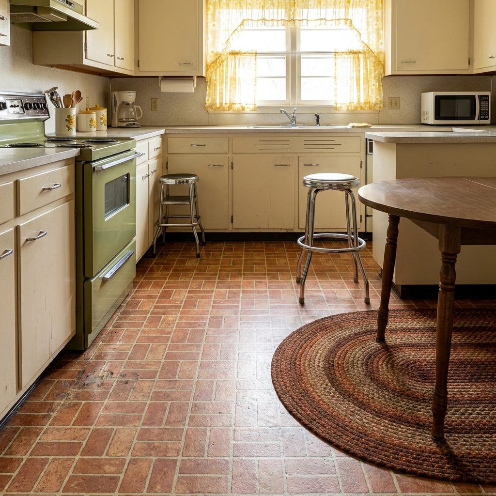 Patterned Linoleum Floors in Bold Geometrics That Were Basically Abstract Art You Walked On