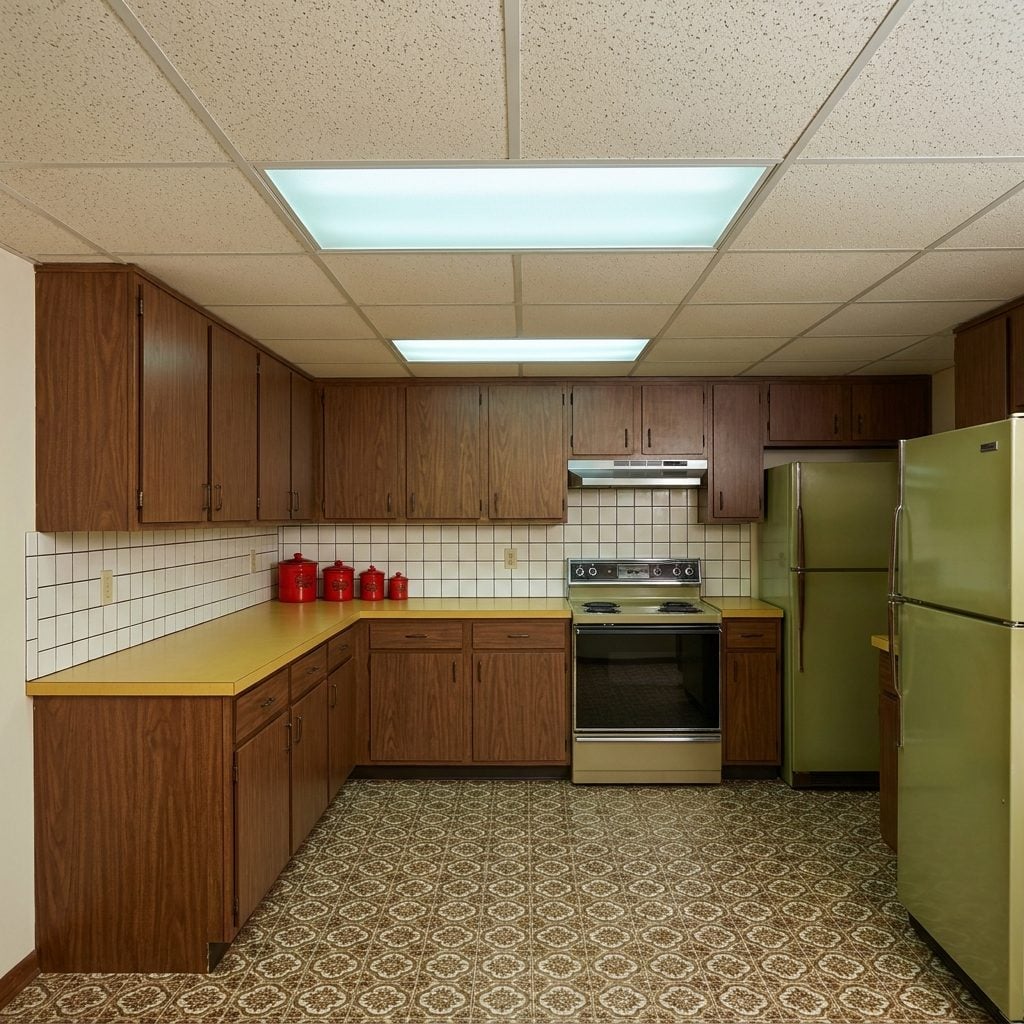 Drop Ceilings with Acoustic Tiles That Turned Your Kitchen Into a 1960s Office