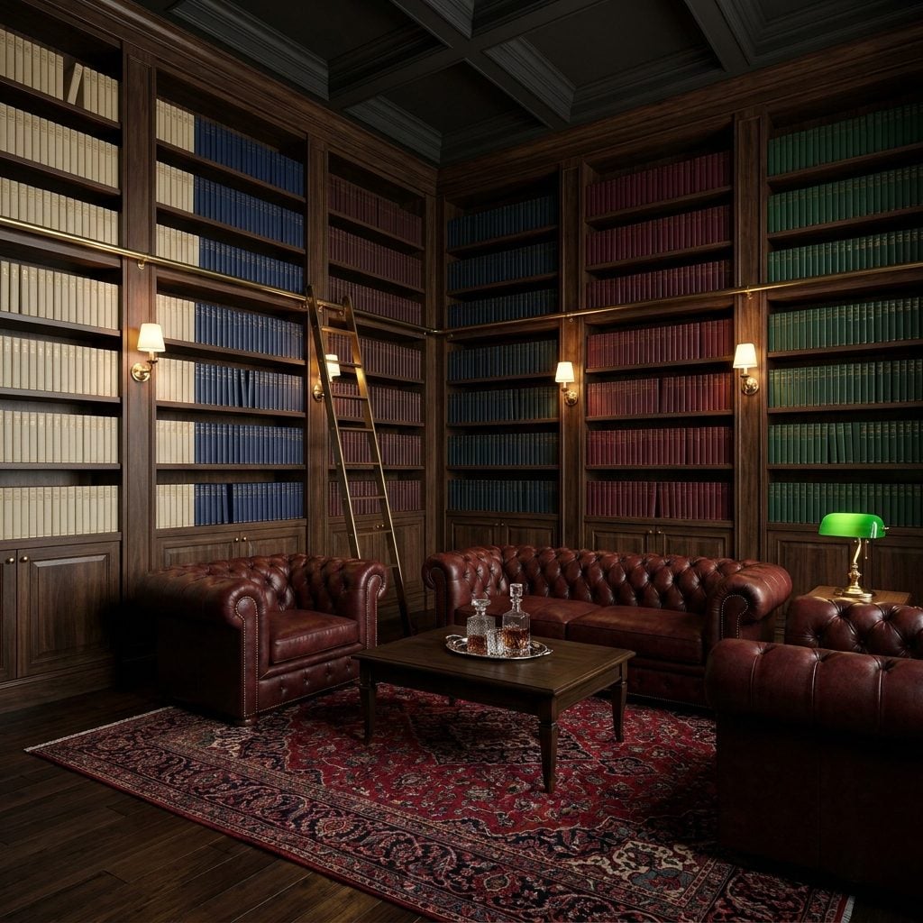 A Floor-to-Ceiling Library Where Every Spine Looks Suspiciously Uncracked