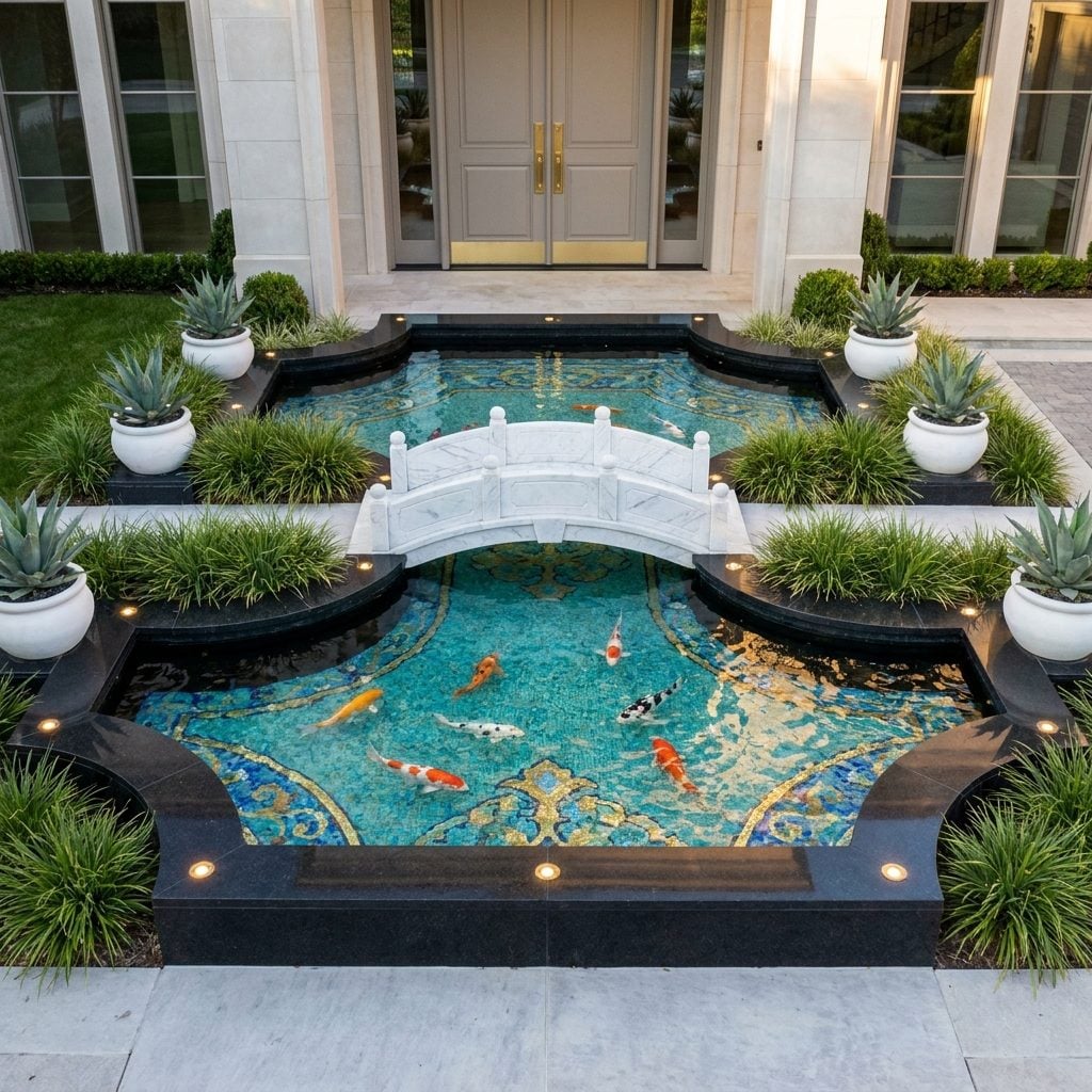 The Koi Pond That Greets You Before the Front Door Does