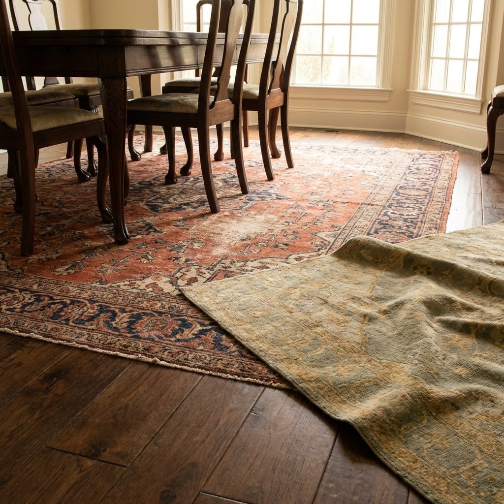 Rugs Layered Over Floors in a Way That Looks Accidentally Perfect