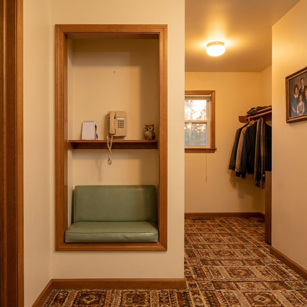 The Dedicated Phone Nook With a Padded Bench Seat