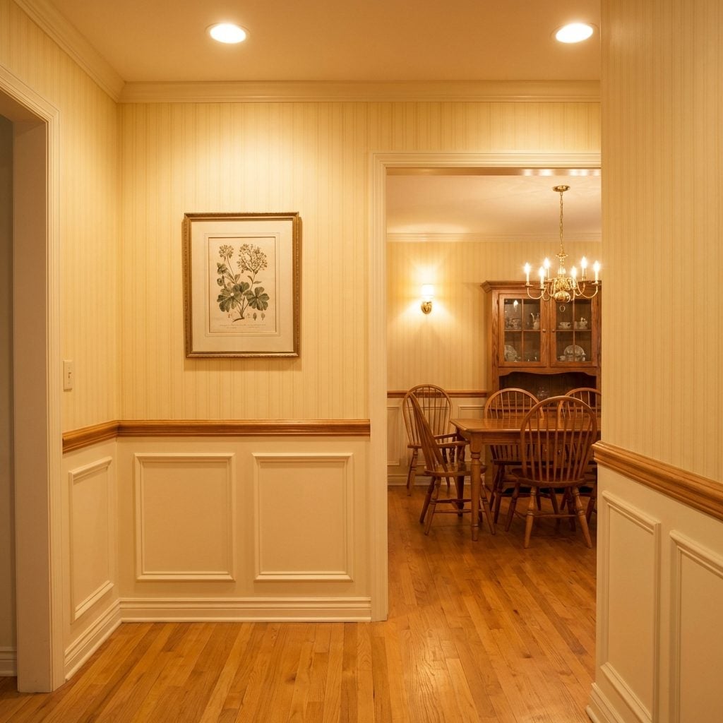 Wainscoting Painted in Warm Cream or the Palest Butter Yellow