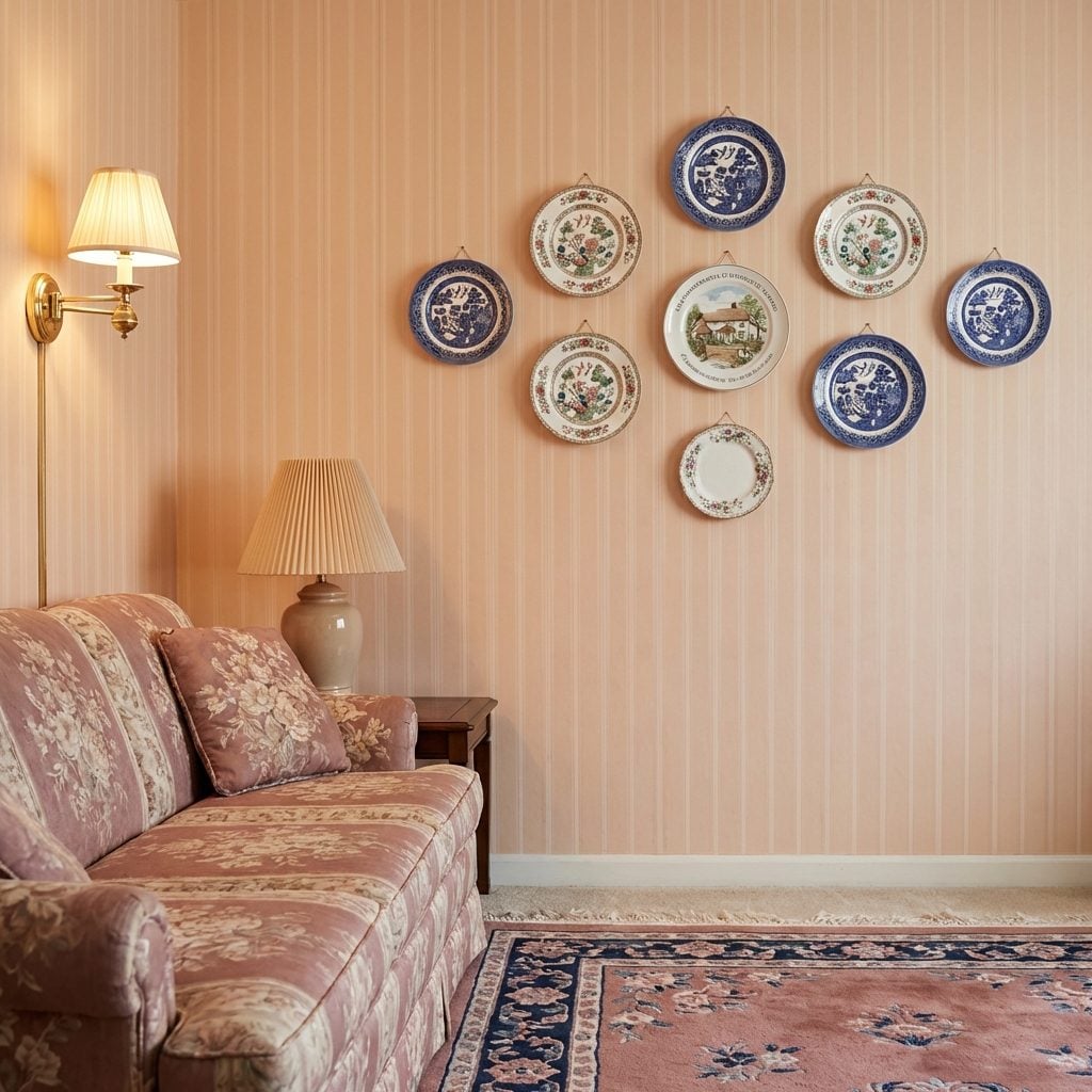 Decorative Plates Mounted Directly on the Wall