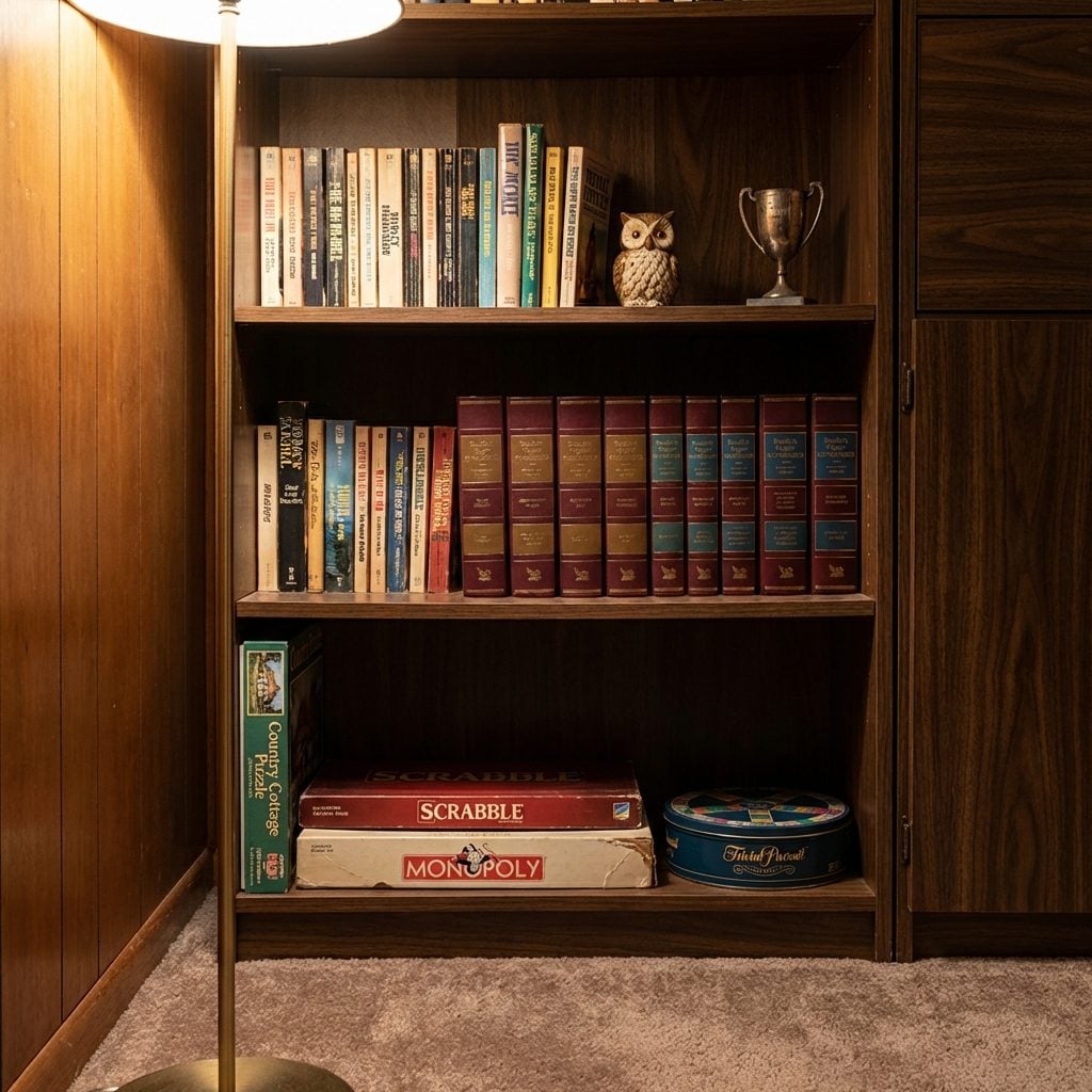 Books, Puzzles, and Board Games Stacked Within Arm's Reach
