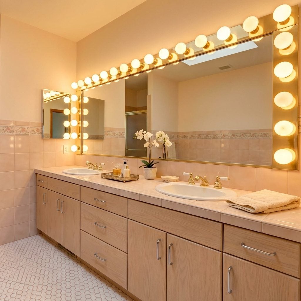 The Hollywood Bulb Strip Above the Vanity