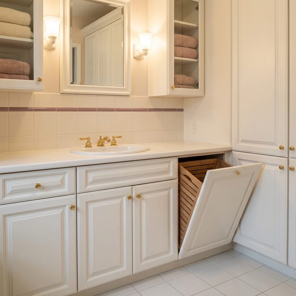 The Built-In Hamper Cabinet with a Flip-Top Lid