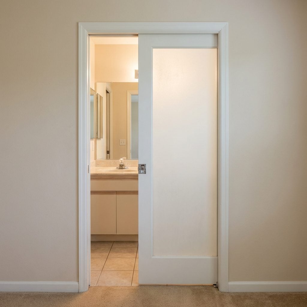 The Frosted Glass Pocket Door That Absolutely Never Stayed on Its Track
