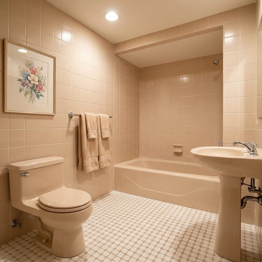 The Full Matching Toilet-Sink-Tub Color Set, All Three in Perfect Agreement