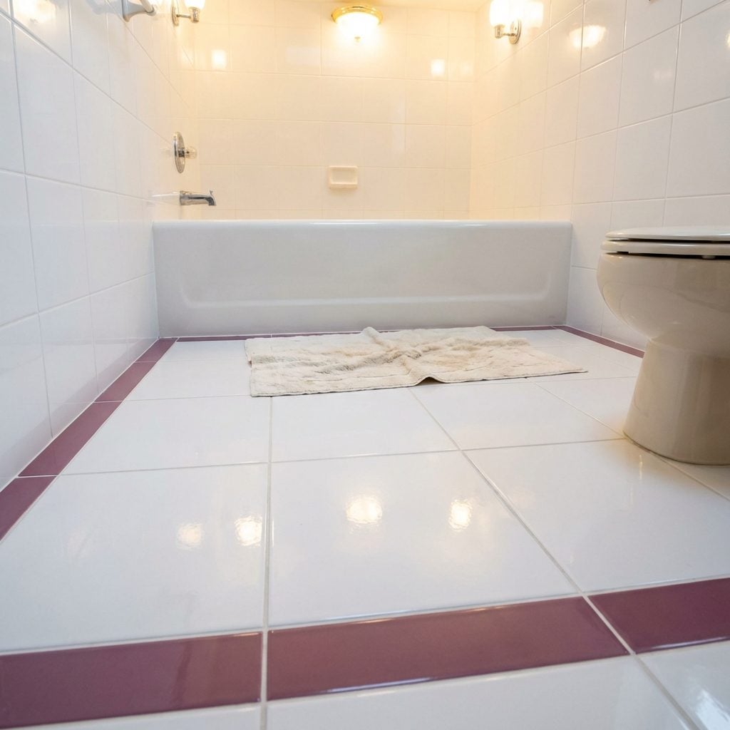 High-Gloss Ceramic Tile Floors That Showed Every Single Water Drop