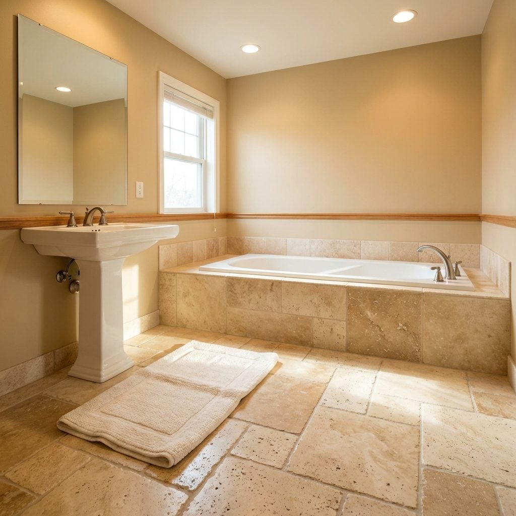 Tumbled Travertine Tile Floors That Whispered 'We Renovated in 2001'