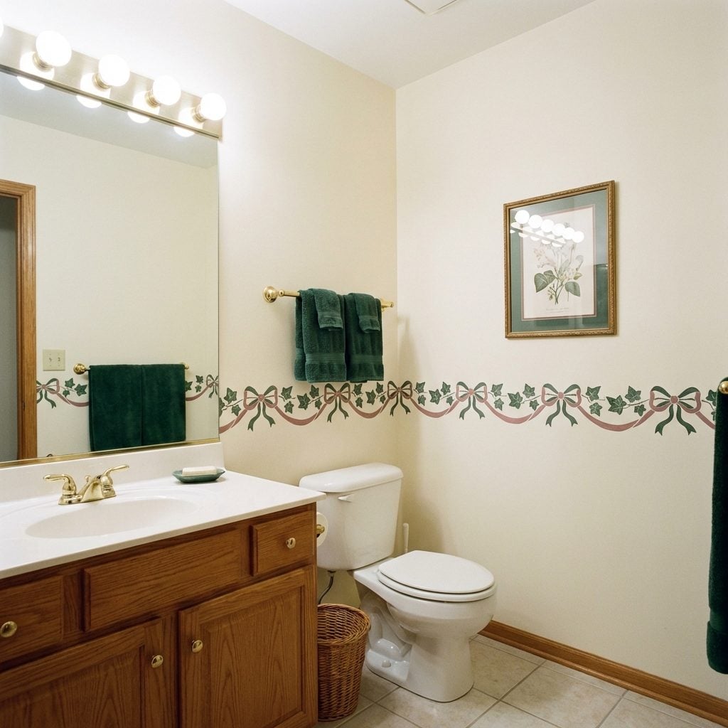 The Stenciled Border Running Exactly at Chair Rail Height