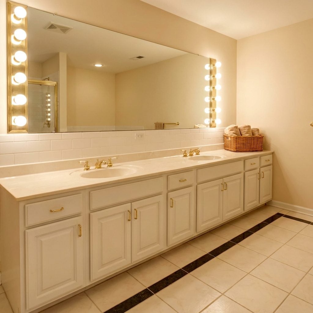 The Double Vanity With a Countertop Wide Enough to Park a Car On
