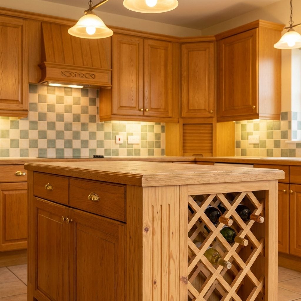 The Wine Rack Built Into the Island or Cabinetry (For People Who Were Very Serious About Wine Now)
