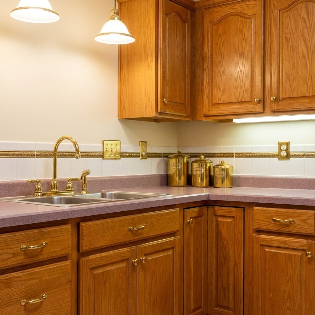 Brass Faucets and Cabinet Hardware Everywhere