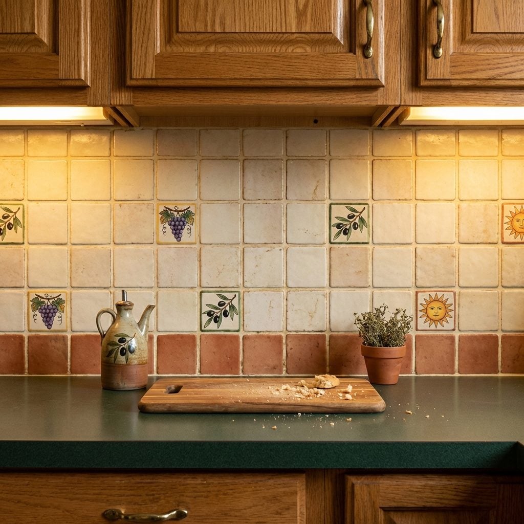 The Ceramic Tile Backsplash With Decorative Inserts Nobody Could Stop Touching