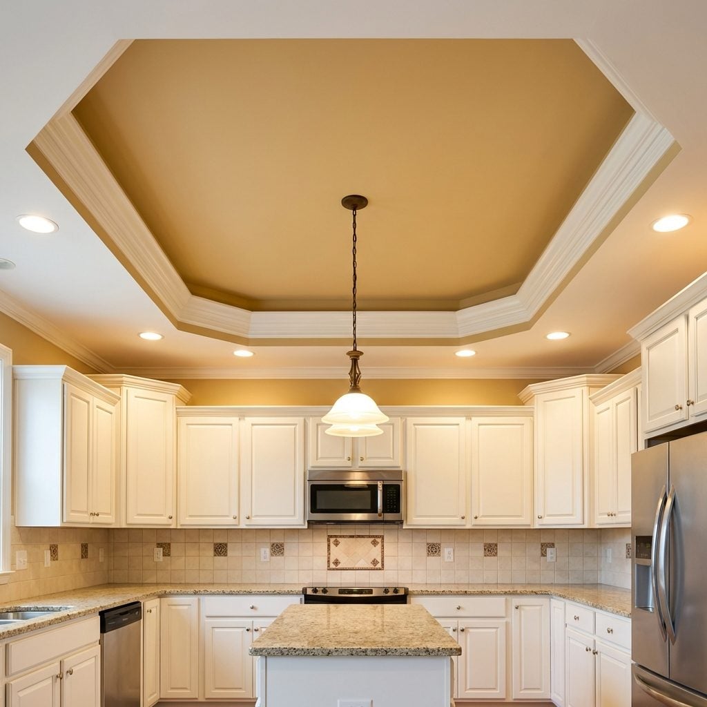 The Tray Ceiling With Crown Moulding That Said 'We Did Not Cut Corners'