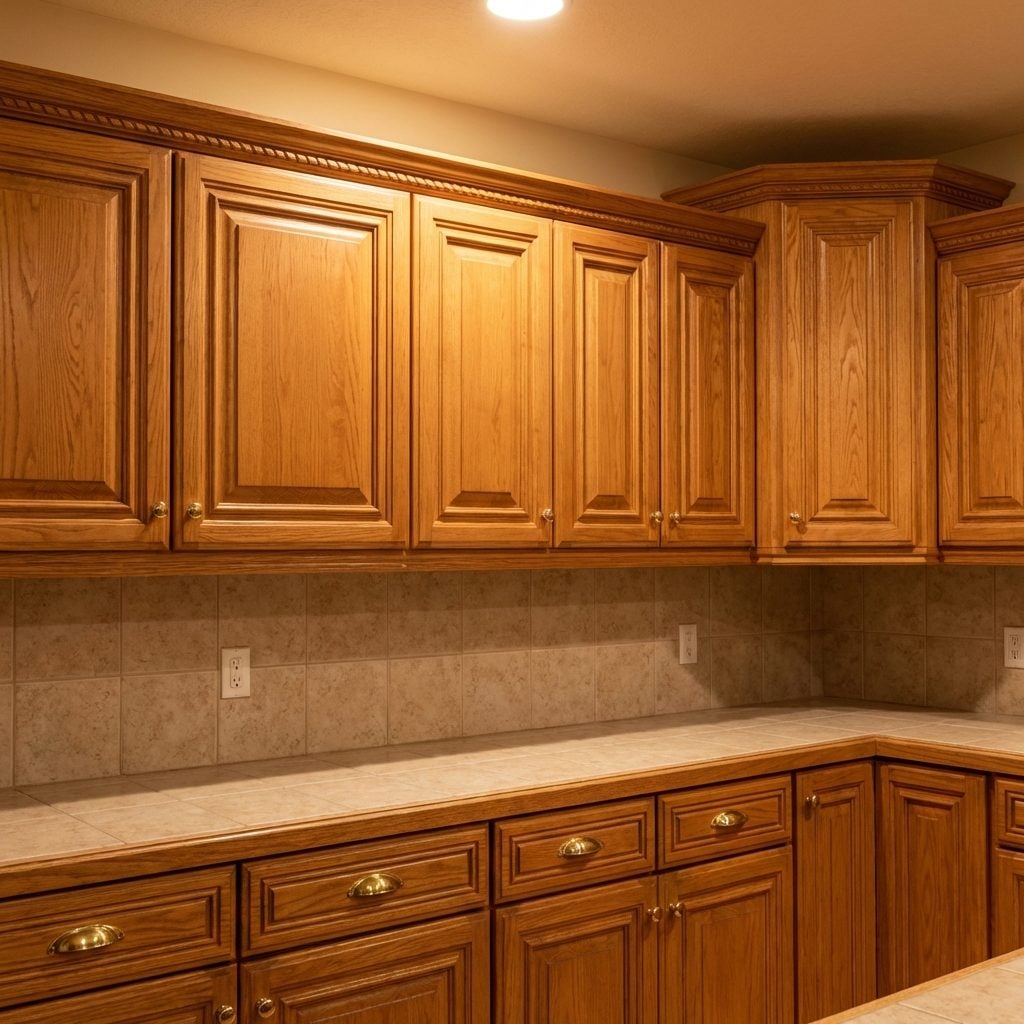 Oak Cabinet Fronts with Ornate Routed Details That Took Themselves Very Seriously