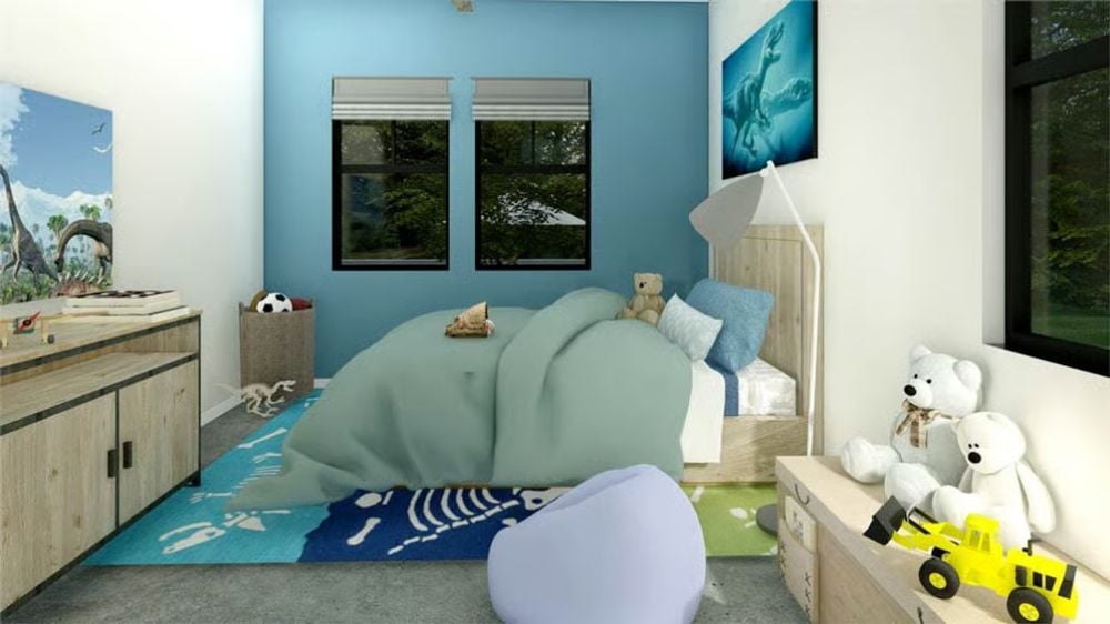 Dinosaur Art and Bean Bag Seating Make This Kid's Room Hard to Leave