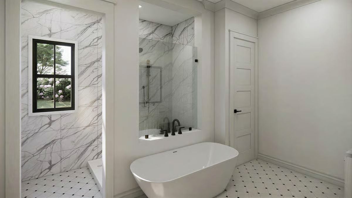 Marble Walls and a Soaking Tub That Mean Serious Business