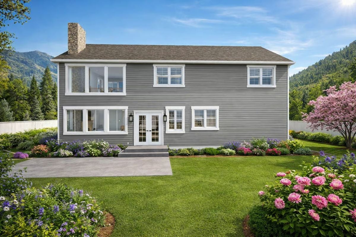 Gray Siding, French Doors, and a Backyard Built for Outdoor Living