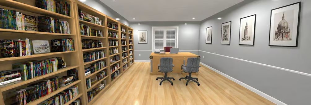 Built-In Shelving Turns a Home Library Into a Serious Reading Room