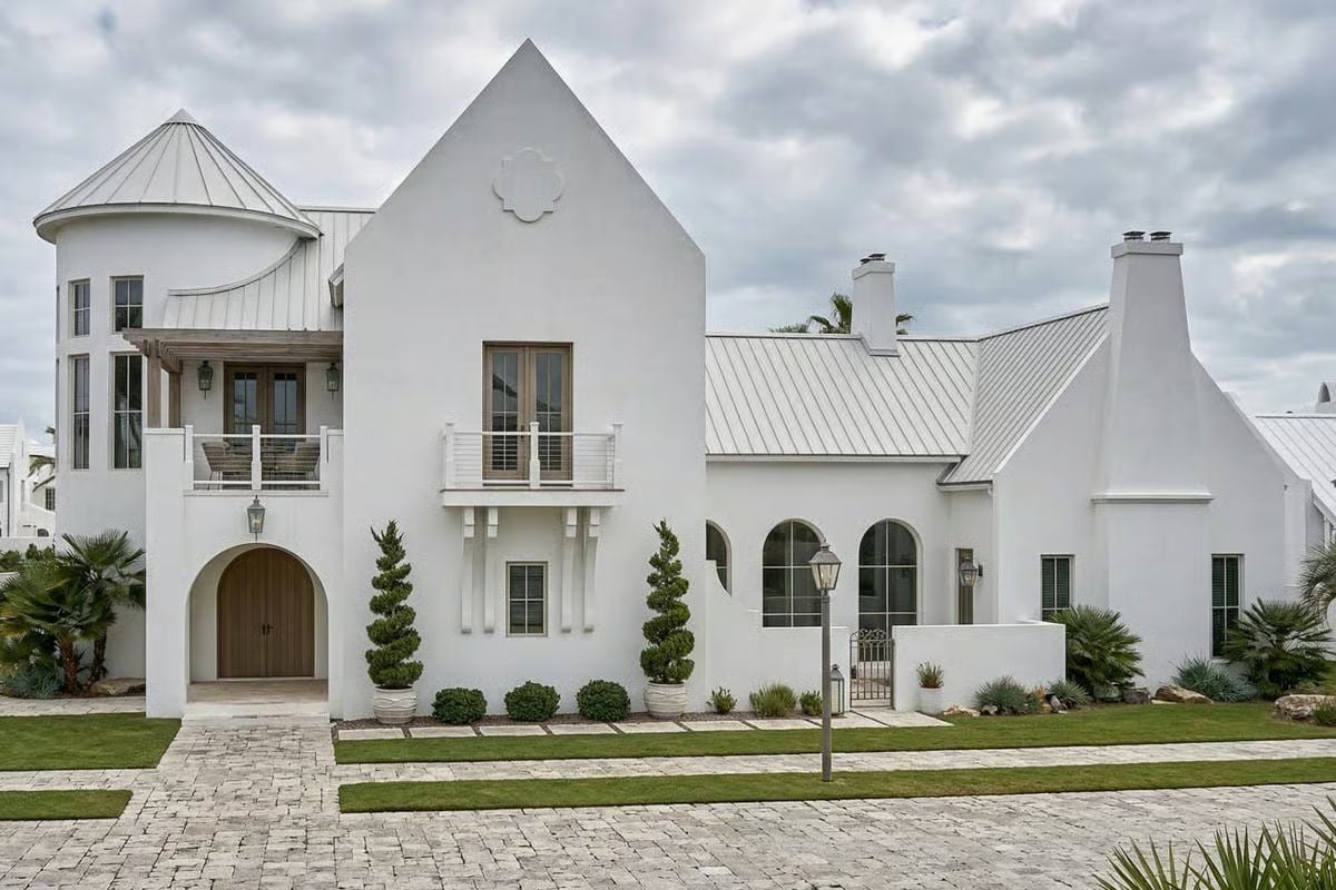 Coastal 4-Bedroom Contemporary-Style Home with Courtyard and Loft (Floor Plan)