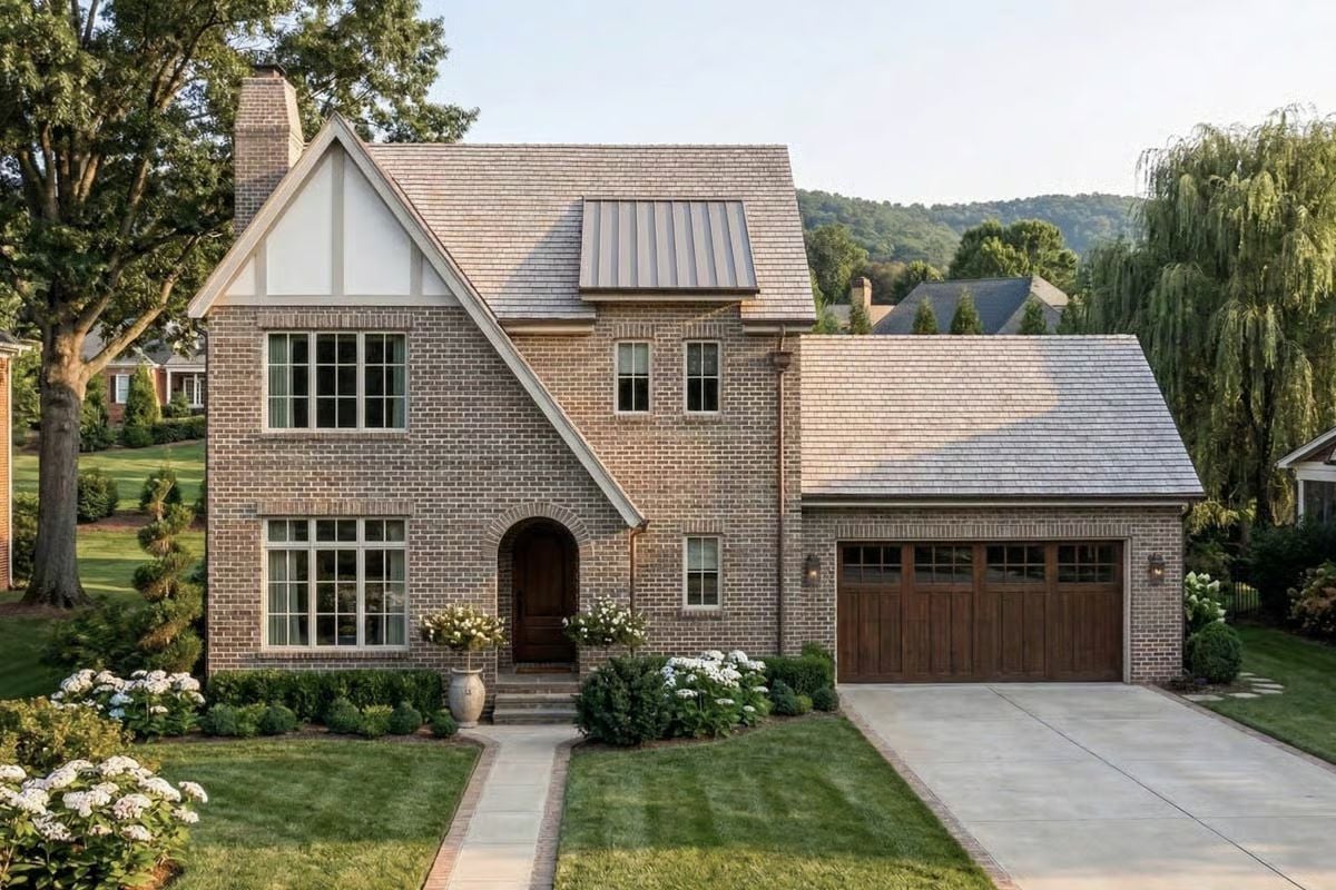 Tudor-Style 3-Bedroom Home with Double Garage and Optional Basement (Floor Plan)