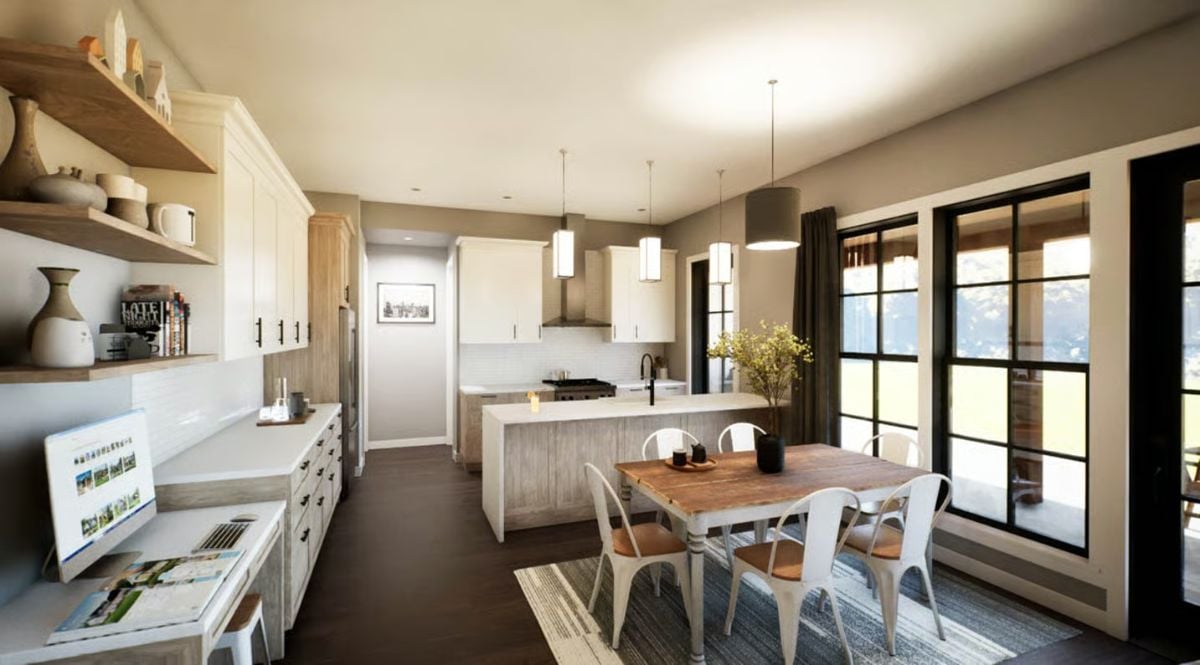 Open-Concept Kitchen and Dining Area With Farmhouse Character