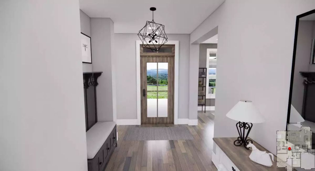 Geometric Pendant, Barn Door, and a View Worth Walking Toward