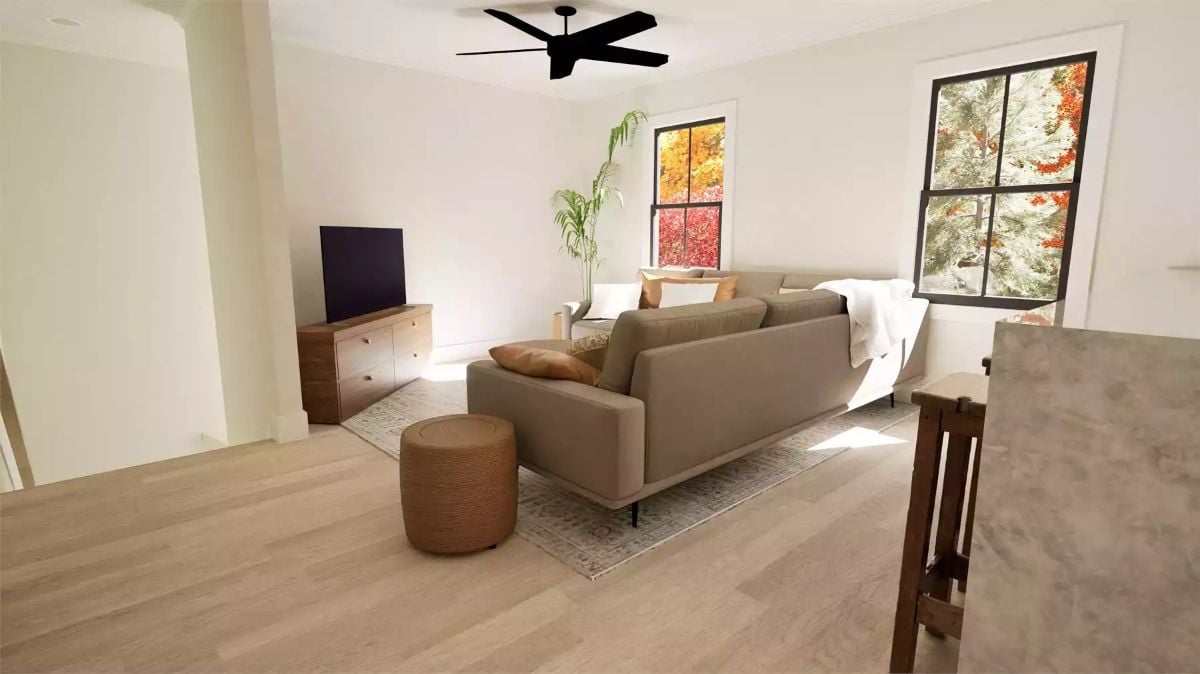 Warm-Toned Living Room Where Natural Light Does the Heavy Lifting