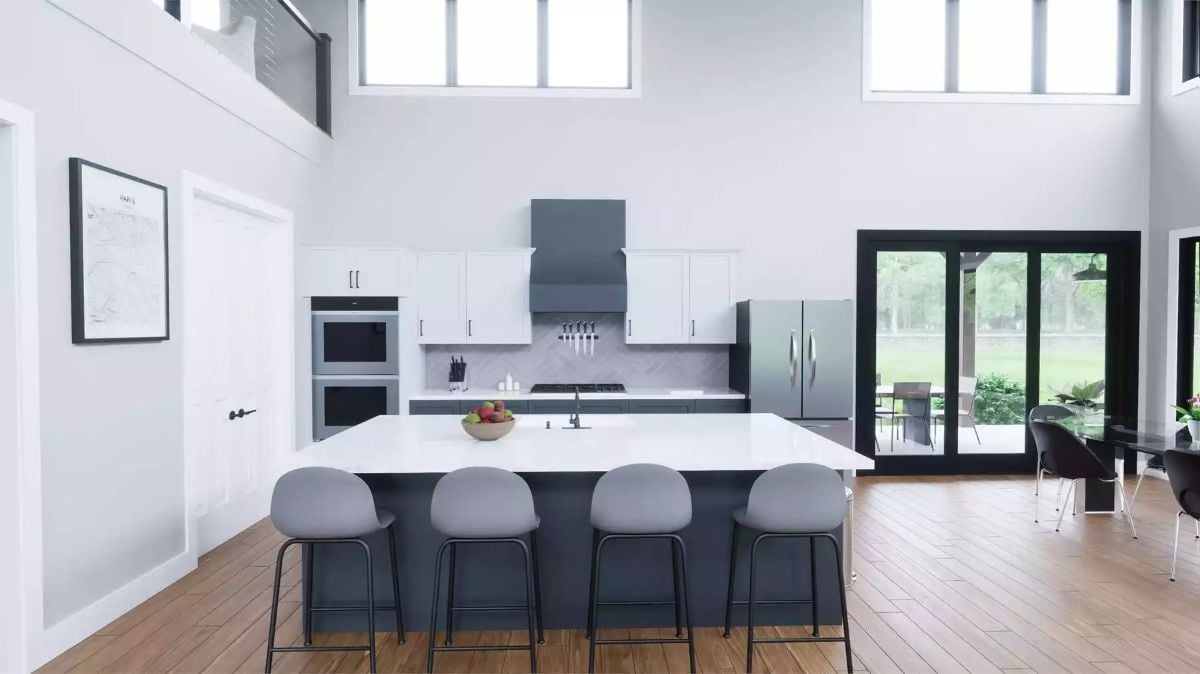 Clerestory Windows and a Dark Island Give This Kitchen Serious Architectural Weight
