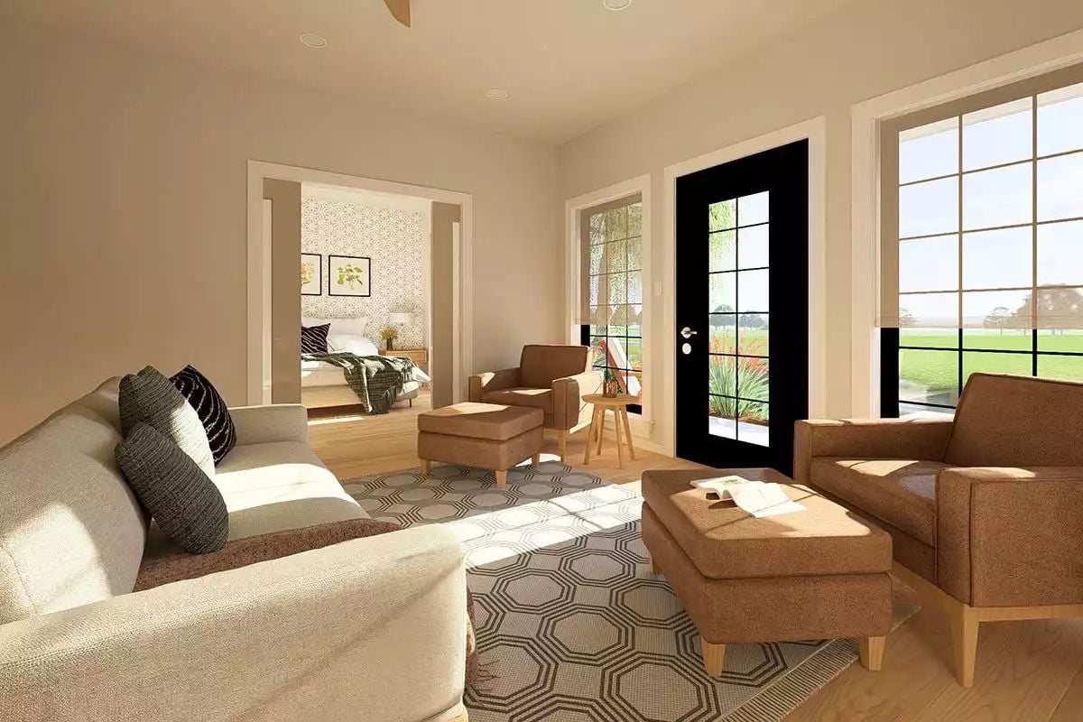 Warm Neutrals and Natural Light Define This Ranch-Style Living Space