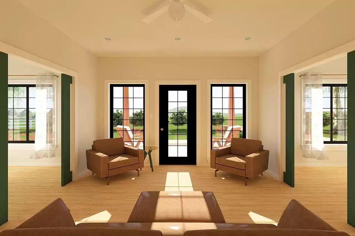 Symmetry Does the Heavy Lifting in This Sun-Drenched Sitting Room