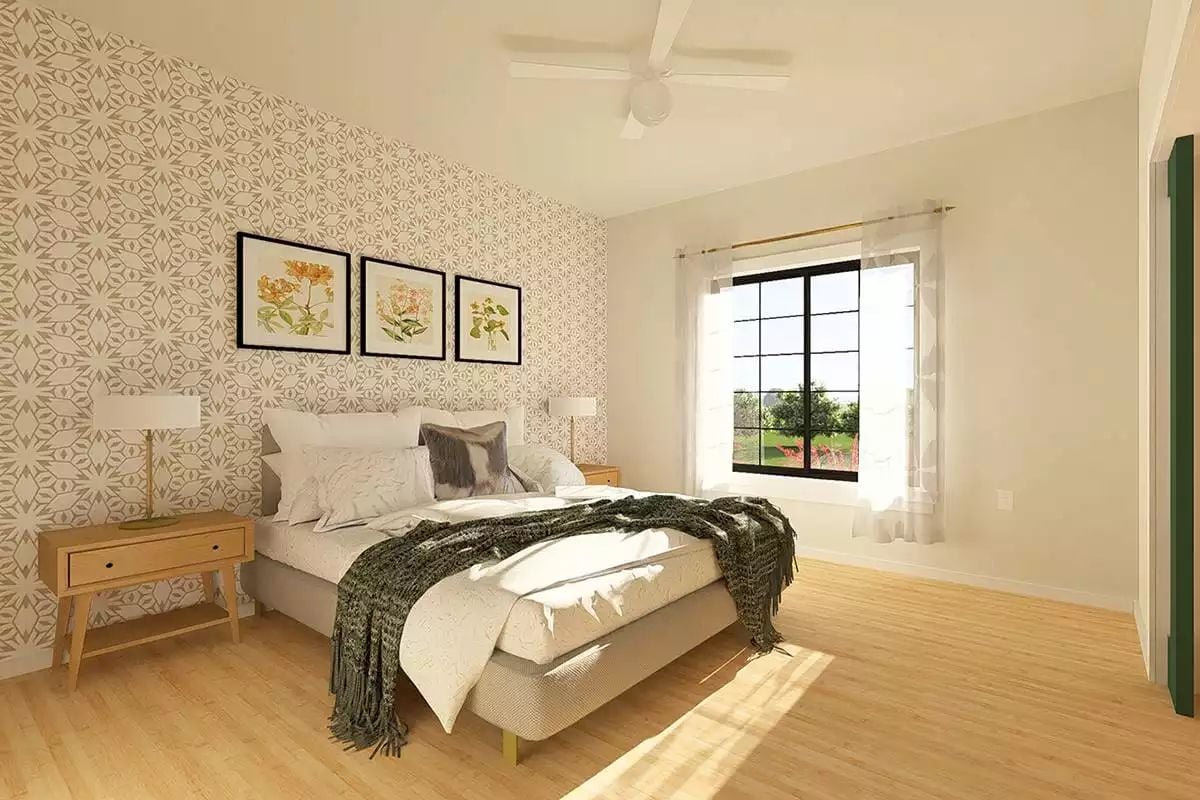 Botanical Prints and Geometric Wallpaper Pull Off an Unlikely Pairing