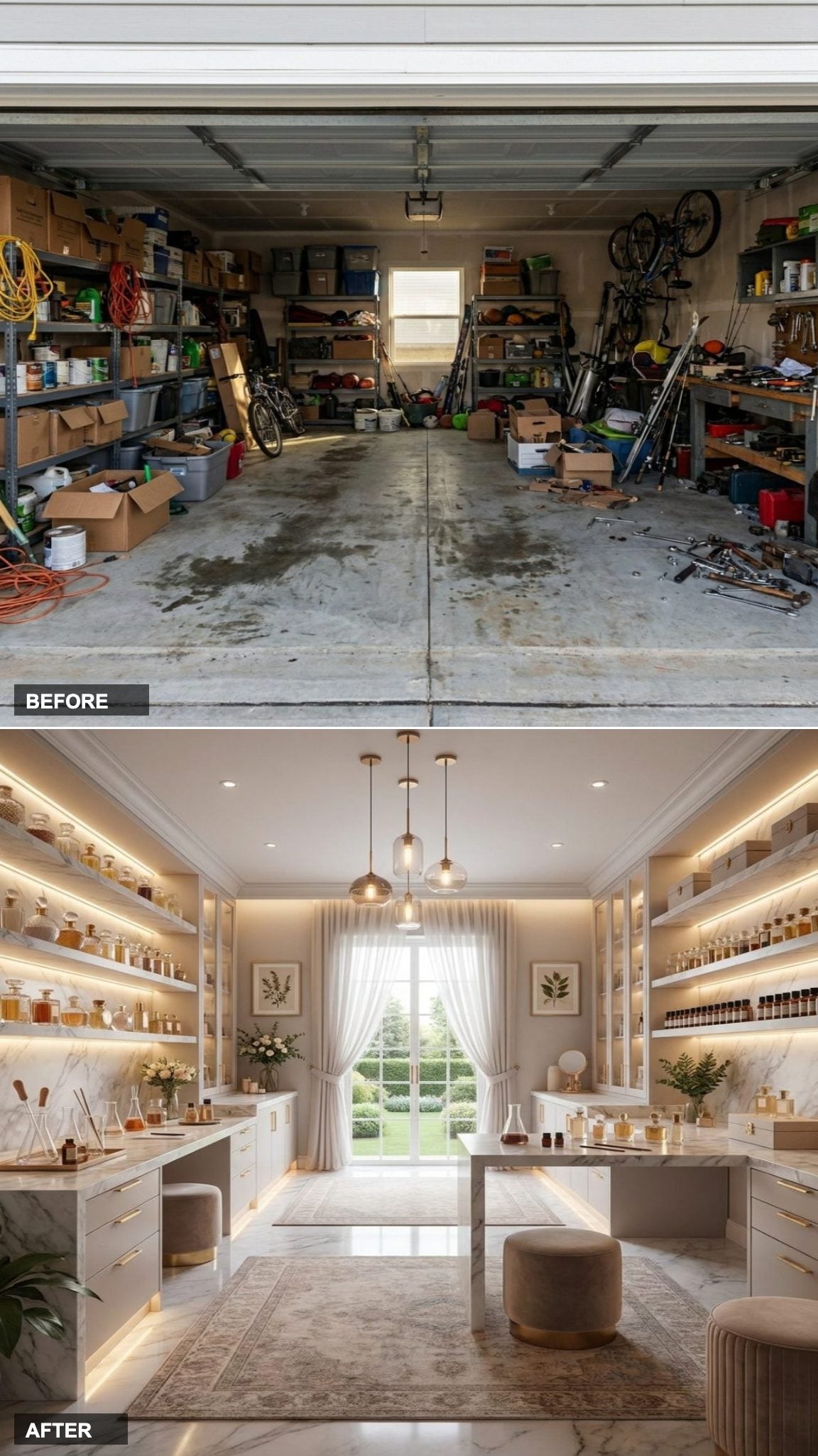 Perfume Blending Boutique with Glass Bottles and Soft Marble Surfaces