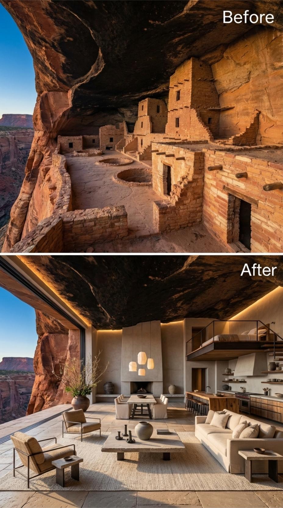 Linen Seating Keeps the Volcanic Ceiling in Control