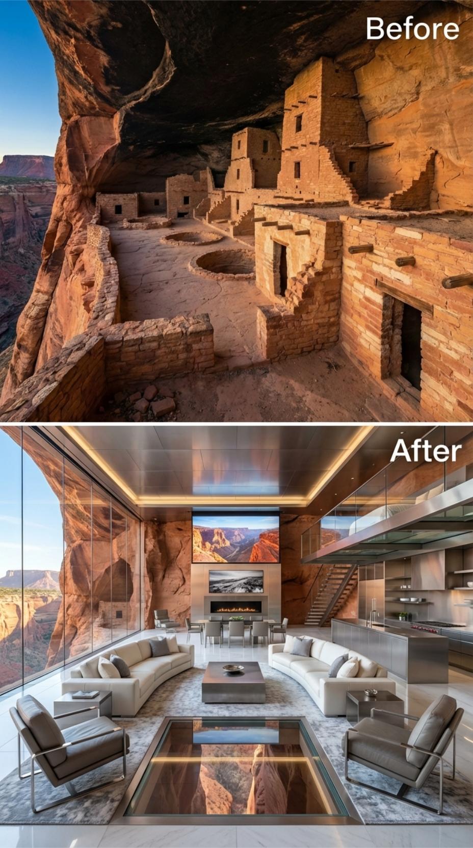 A Glass Floor Makes the Canyon Drop Part of the Room