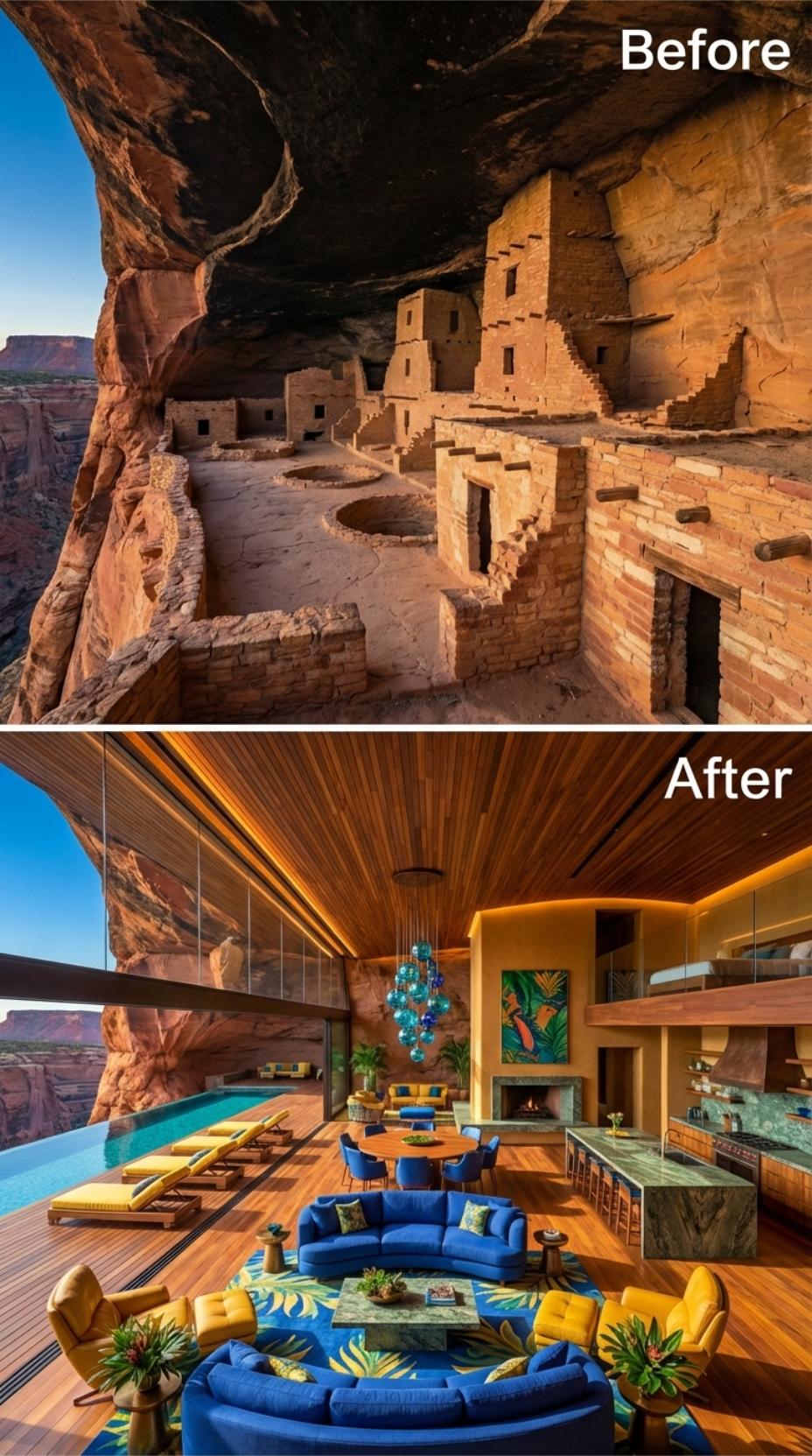 Cobalt Seating Turns the Cliff Edge Into a Full-Scale Living Room
