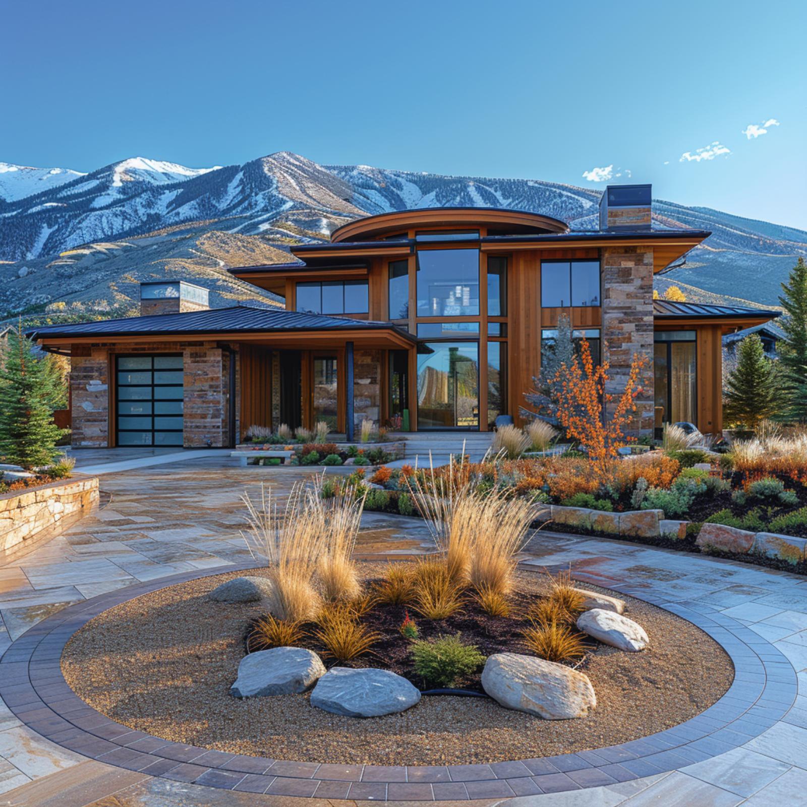 Rocky Mountain Modern, a Circular Gravel Island, and Stone That Means Business